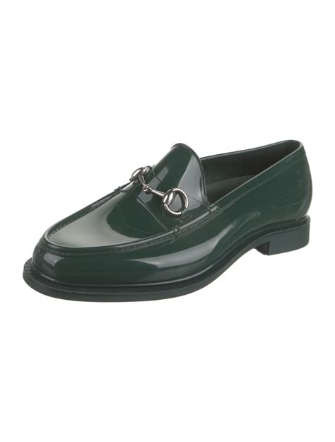 gucci rubber loafers green|gucci embroidered loafers.